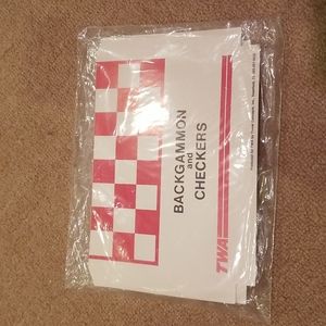 Vintage NEVER OPENED TWA paper travel backgammon and checkers